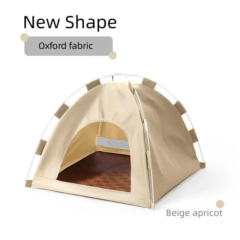 Outdoor Cat House,Pet Tent -Windproof and Dustproof Shelter for Small Pets, Apricot, Size: S 35*35*30cm