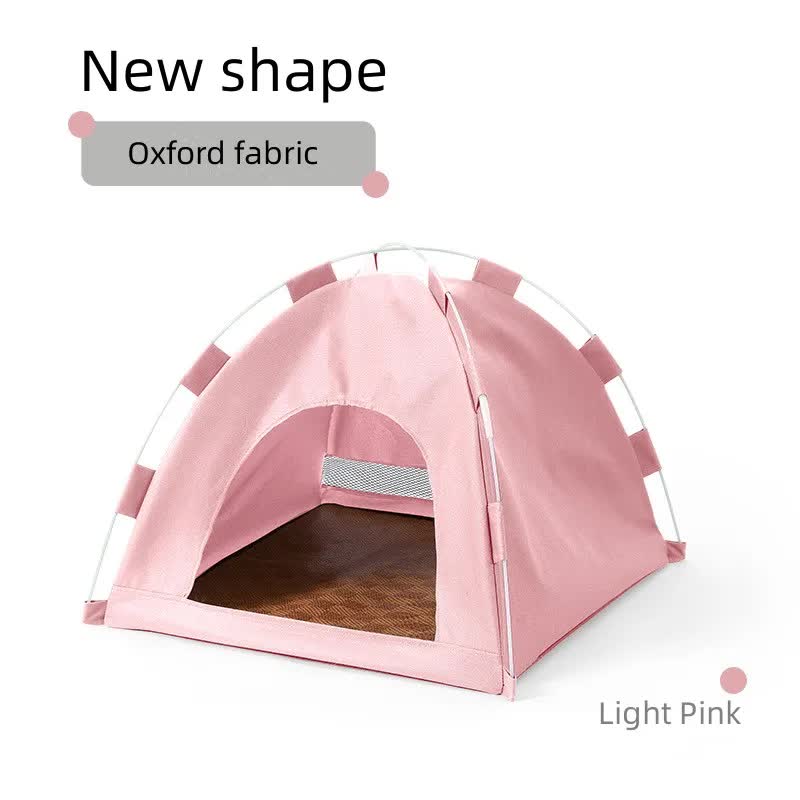 Outdoor Cat House,Pet Tent -Windproof and Dustproof Shelter for Small Pets, Pink, Size: M 40*40*37cm